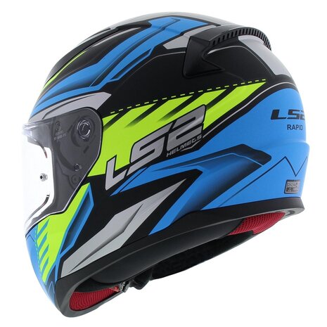 LS2 FF353 Rapid Gale Matt Black Blue Yellow - Size XXL - Helmet motorcycle scooter karting