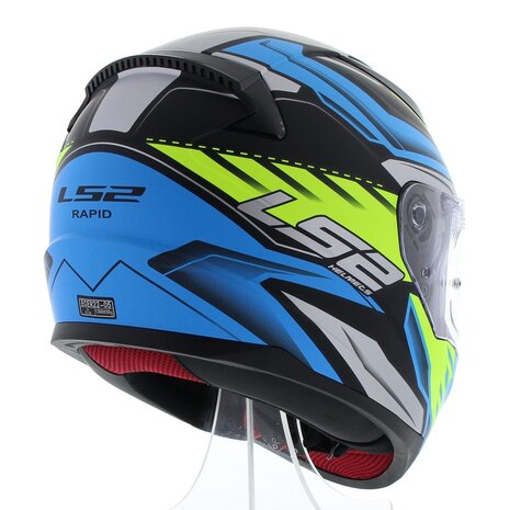 LS2 FF353 Rapid Gale Matt Black Blue Yellow - Size XXL - Helmet motorcycle scooter karting