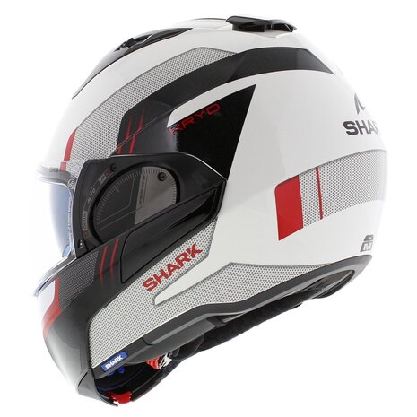 Shark EVO ES Kryd White Black Red - Size XS - Modular Flip Back motorcycle helmet