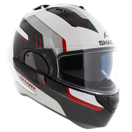 Shark EVO ES Kryd White Black Red - Size XS - Modular Flip Back motorcycle helmet