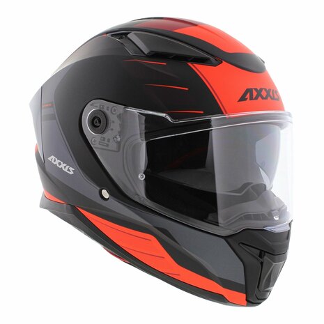 Axxis Panther SV full face motorcycle helmet Prestige B5 matt black fluor red