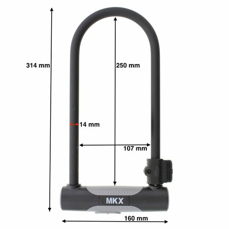 MKX-Lock U-Lock 160x314mm black