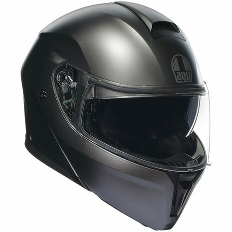 AGV Streetmodular Mono Asfalto matt grey motorcycle helmet