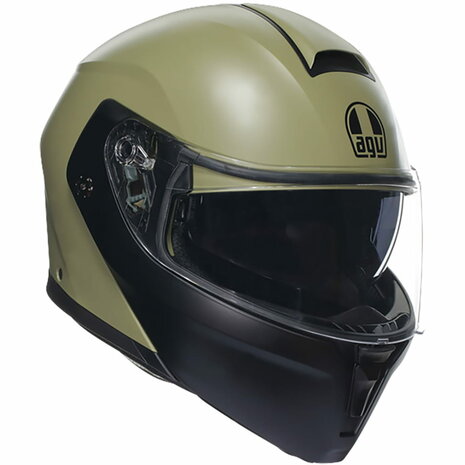 AGV Streetmodular Mono Pastello matt green black motorcycle helmet