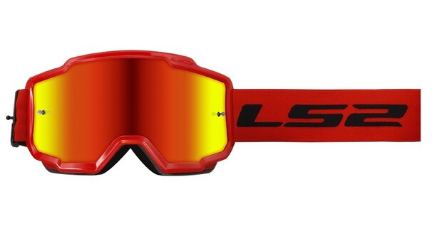 LS2 Charger goggle red with iridium visor