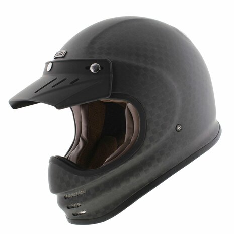 Just1 J-Storm carbon black matt - Size M - Motorcycle helmet - Offroad Vintage Classic