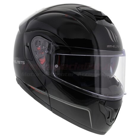 MT Atom SV solid gloss black - Size S - Modular Flip Up Motorcycle helmet